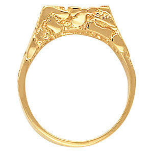 14k Yellow Gold Nugget Ring Mounting, Size 11