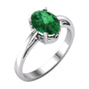14k White Gold Chatham Created Emerald Ring, Size 7