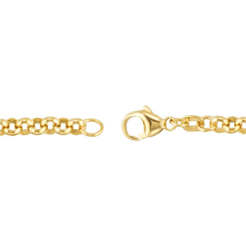 14k Yellow Gold Solid Rolo 7" Bracelet