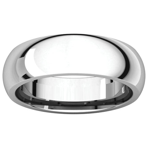 Sterling Silver 6mm Comfort Fit Band, Size 5.5