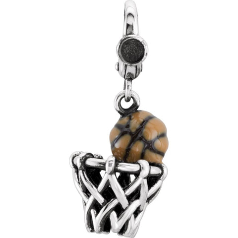 Sterling Silver Basketball & Goal Charm Sterling Silver Basketball & Goal Charm