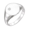 14k White Gold 0.02 ctw. Diamond Signet Ring for Men, Size 11