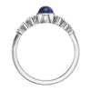 14k White Gold Blue Sapphire & 1/6 CTW Diamond Ring, Size 7