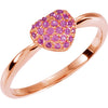Genuine Pink Sapphire Heart Ring in Sterling Silver ( Size 6 ) Genuine Pink Sapphire Heart Ring in Sterling Silver ( Size 6 )