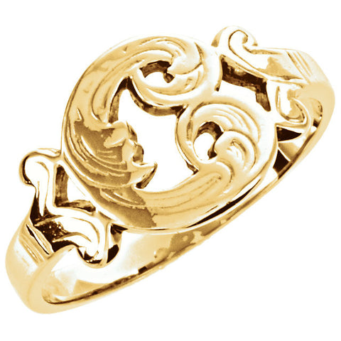 14k Yellow Gold Initial Rings, Size 6 14k Yellow Gold Initial Rings, Size 6