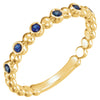 14k Yellow Gold Blue Sapphire Stackable Ring, Size 7