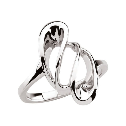14k White Gold Freeform Ring, Size 6 14k White Gold Freeform Ring, Size 6