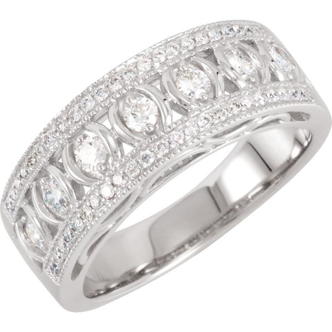 14k White Gold 1/2 CTW Diamond Anniversary Band Size 7 14k White Gold 1/2 CTW Diamond Anniversary Band Size 7