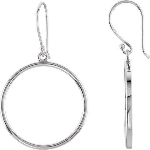 Sterling Silver Circle Shaped Earrings Sterling Silver Circle Shaped Earrings