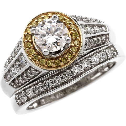 14k White/Yellow Gold Diamond Band, Size 7 14k White/Yellow Gold Diamond Band, Size 7