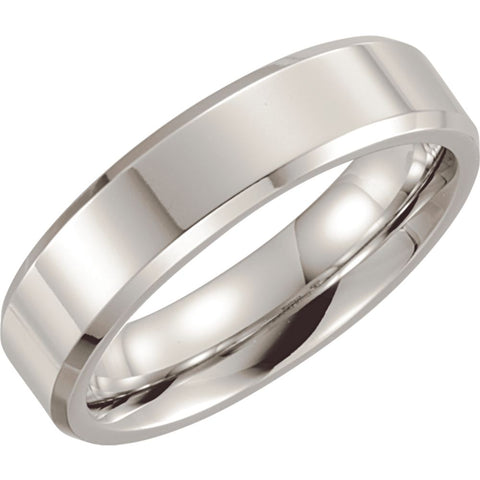 Cobalt 6mm Beveled Edge Band Size 12 Cobalt 6mm Beveled Edge Band Size 12