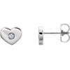 Sterling Silver 0.06 ctw. Diamond Heart Earrings