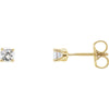14k Yellow Gold Imitation Diamond Kid's Earrings