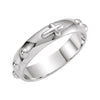 Rosary Ring in 14k White Gold, Size 7