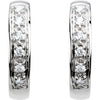 14k White Gold 1/10 CTW Diamond Hoop Earrings