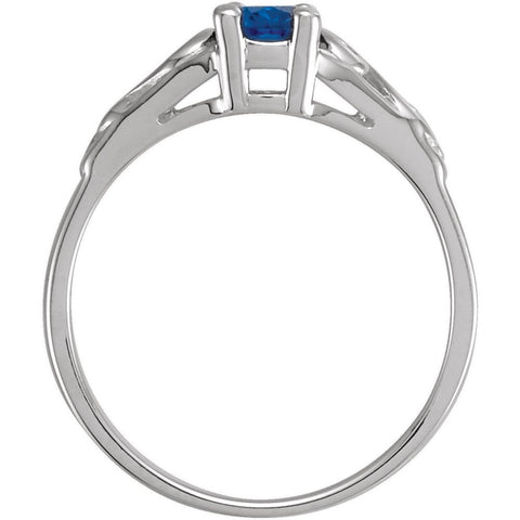 Sterling Silver September Imitation Birthstone Ring , Size 5
