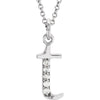 14K White Gold 0.03 CTW Diamond Lowercase Letter "T" Initial 16-Inch Necklace