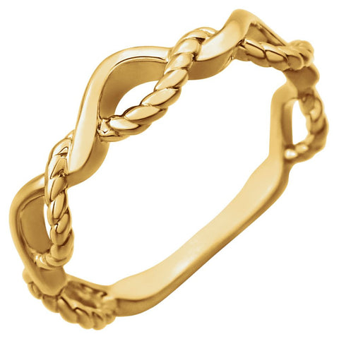 14k Yellow Gold Twisted Rope Design Ring Size 7 14k Yellow Gold Twisted Rope Design Ring Size 7