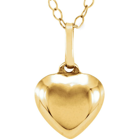 14k Yellow Gold Puffed Heart Youth Pendant 14k Yellow Gold Puffed Heart Youth Pendant
