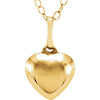 Kid's Puffed Heart Pendant in 14k Yellow Gold Kid's Puffed Heart Pendant in 14k Yellow Gold