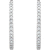 14k White Gold 3 CTW Diamond Hinged Inside-Outside Hoop Earrings