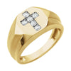 1/3 CTW Diamond Cross Ring in 14K Yellow Gold (Size 10)