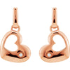 Sterling Silver .015 CTW Diamond Heart Dangle Earrings