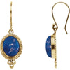 10.00x08.00 mm Genuine Lapis Earrings in 14K Yellow Gold 10.00x08.00 mm Genuine Lapis Earrings in 14K Yellow Gold