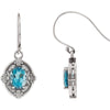 Pair of Victorian-Style Dangle Earrings in Sterling Silver