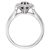 14k White Gold Blue Sapphire & .06 CTW Diamond Ring, Size 7