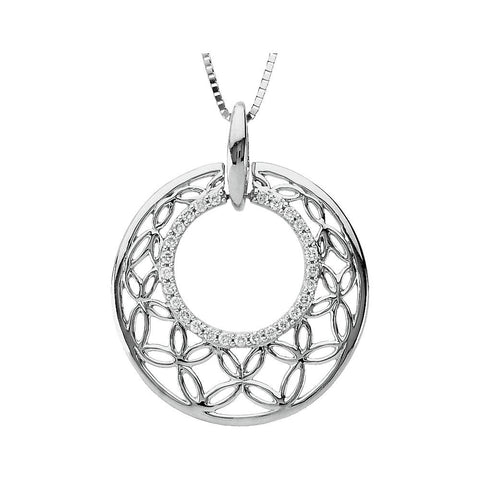 14k White Gold 1/4 CTW Diamond Openwork Circle 18" Necklace 14k White Gold 1/4 CTW Diamond Openwork Circle 18" Necklace