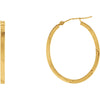 Oval Diamond Cut Hoop Earrings in 14K Yellow Gold