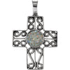 Cross Pendant with Ancient Roman Glass Design in Sterling Silver Cross Pendant with Ancient Roman Glass Design in Sterling Silver