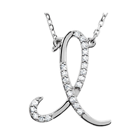 Sterling Silver Letter "I" 1/8 CTW Diamond Initial 16" Necklace Sterling Silver Letter "I" 1/8 CTW Diamond Initial 16" Necklace