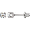 Pair of 05.00 mm Inverness Palladium Plated Cubic Zirconia Earrings in Sterling Silver
