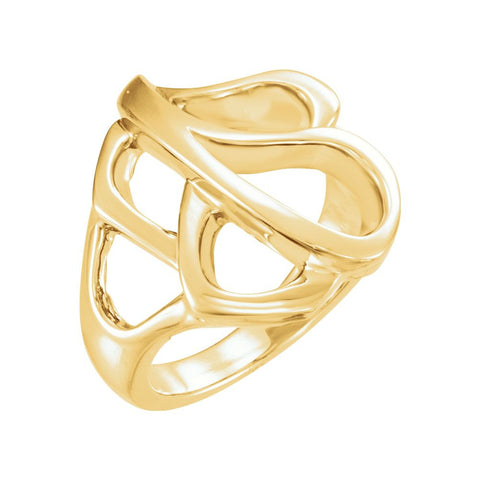 14k Yellow Gold Freeform Ring, Size 6 14k Yellow Gold Freeform Ring, Size 6