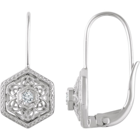 14k White Gold Filigree Earring Mountings 14k White Gold Filigree Earring Mountings