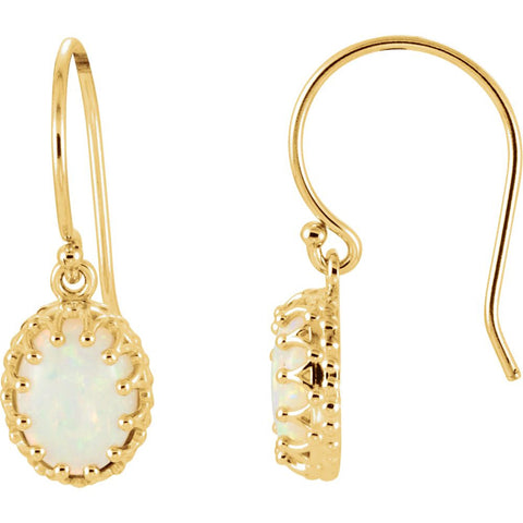 14k Yellow Gold Opal Earrings 14k Yellow Gold Opal Earrings