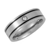 Titanium Band With Black Enamel & 0.05 Ct Diamond (Size 10) Titanium Band With Black Enamel & 0.05 Ct Diamond (Size 10)