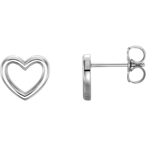 14k White Gold Heart Earrings 14k White Gold Heart Earrings