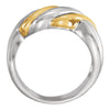 Sterling Silver & 14k Yellow Gold Freeform Ring, Size 7 Sterling Silver & 14k Yellow Gold Freeform Ring, Size 7