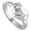 Love Heart Fashion Ring in Sterling Silver ( Size 6 ) Love Heart Fashion Ring in Sterling Silver ( Size 6 )