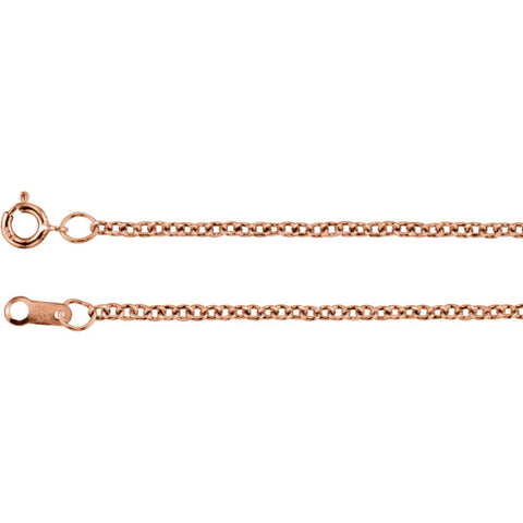 14k Rose Gold 1.5mm Solid Cable 20" Chain 14k Rose Gold 1.5mm Solid Cable 20" Chain