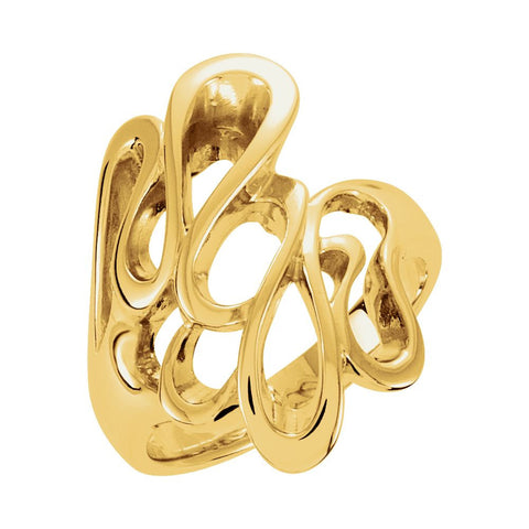 14k Yellow Gold Freeform Ring, Size 6 14k Yellow Gold Freeform Ring, Size 6