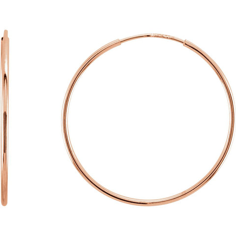 14k Rose Gold 24mm Endless Hoop Earrings 14k Rose Gold 24mm Endless Hoop Earrings