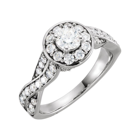 Twist-Style Engagement Ring in 14k White Gold, Size 7 Twist-Style Engagement Ring in 14k White Gold, Size 7