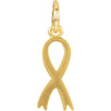 14k Yellow Gold Breast Cancer Awareness Ribbon Charm with Jump Ring 14k Yellow Gold Breast Cancer Awareness Ribbon Charm with Jump Ring