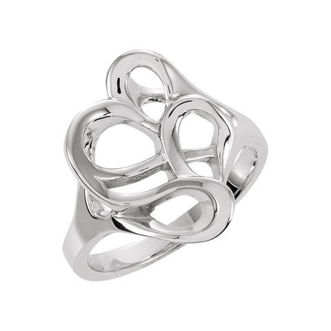 14k White Gold Freeform Ring, Size 6 14k White Gold Freeform Ring, Size 6