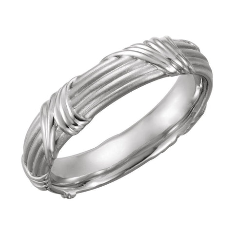 Platinum 6mm Sculptural-Inspired Design Band Size 7 Platinum 6mm Sculptural-Inspired Design Band Size 7