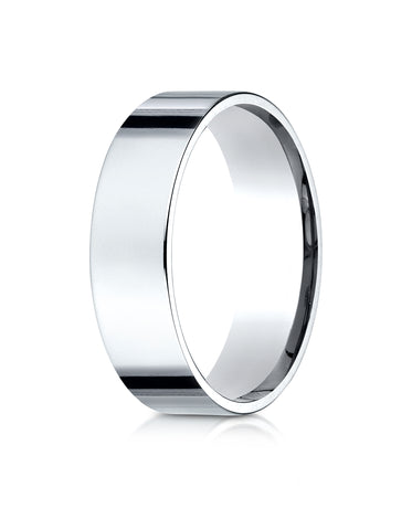 Benchmark Platinum 6mm Flat Comfort-Fit Wedding Band Ring (Sizes 4 - 15 )